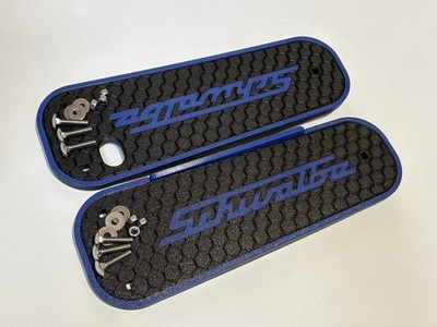 Simson Schwalbe Trittbretter Kohlefaser hochfest, wetterfest mit  Schwalbe  blau