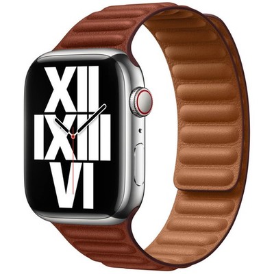 Leather Link Armband für  Apple Watch | 44/45/46/49 mm - Größe M/L - Umber