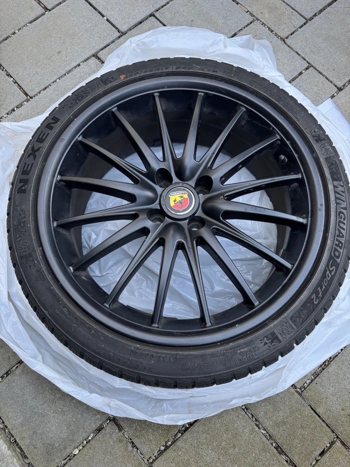 Fiat 500 Abarth MAK XLR Radsatz 7Jx17 Et 35 Schwarz Matt 205/40R17 Nexen Brembo - Bild 2 von 3