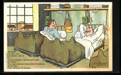Künstler-AK V. Spahn: Qu´est-ce que tu fais, mon vieux Dupont, dans le civil?,  