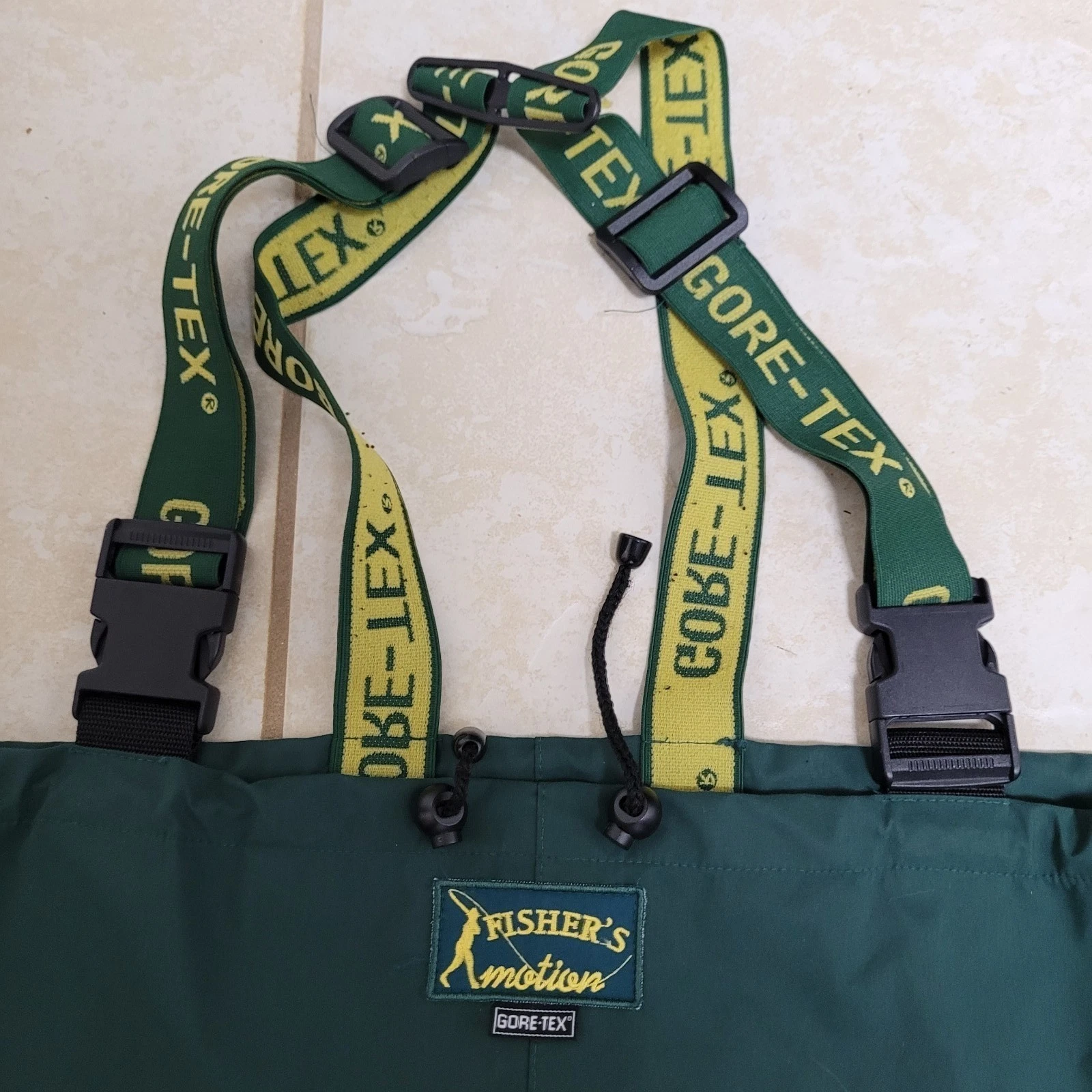 Fishers Motion GoreTex Stocking Foot Waterproof Waders Green Fishing Mens Large