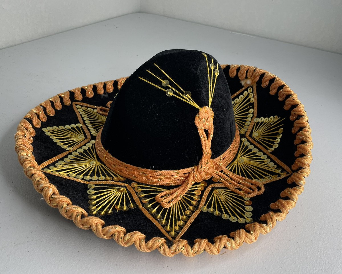 Sombreros Arte Colombiano Black Cordobés Hat Gold Accents Size Small Black and yellow Sombrero Hats-SMBRO HT 1000-Size 22  main image 4