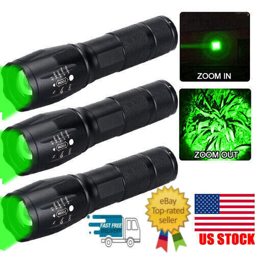 500 Yards Green LED Flashlight for Varmint Predator Coyote Hog Pig Hunting