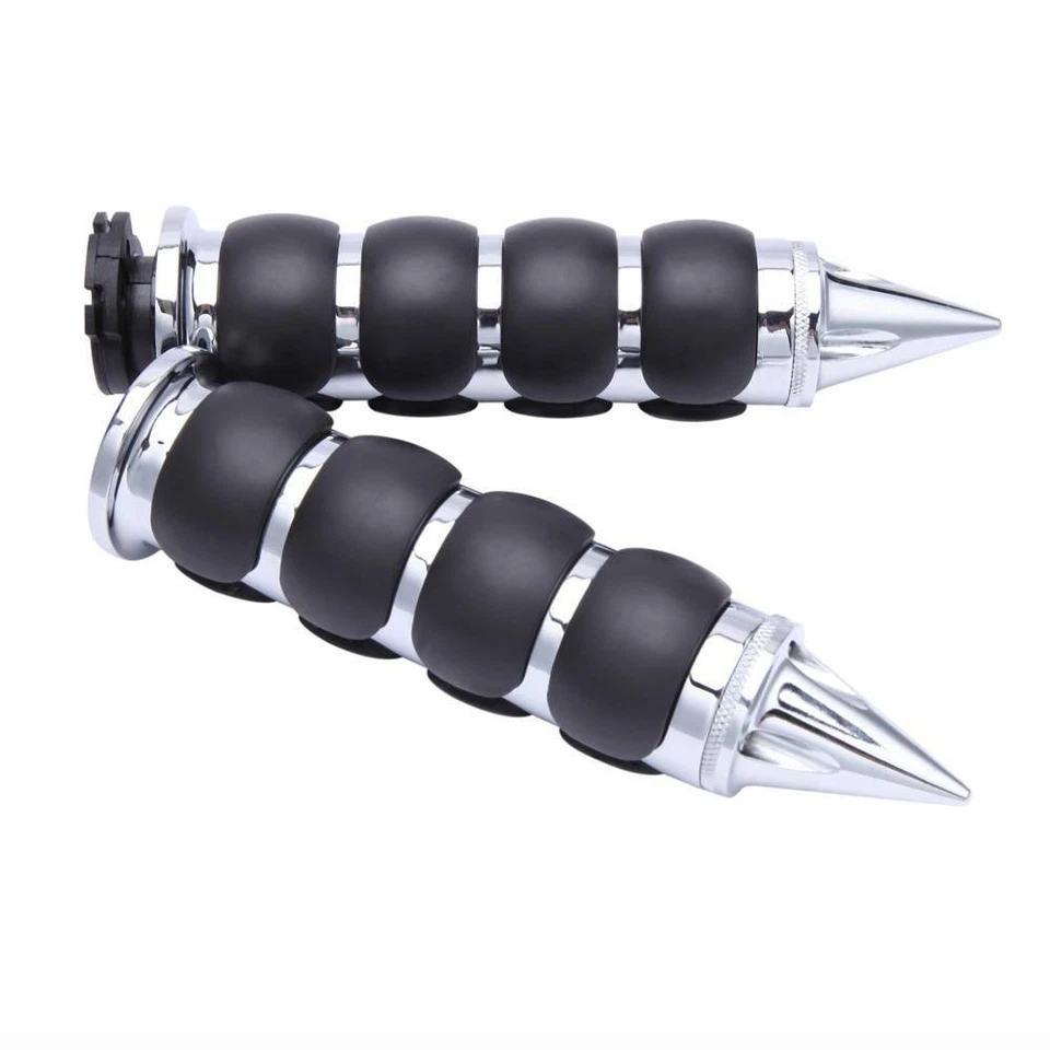 Empuñaduras cromadas para motocicleta de 7/8" pulgadas para Suzuki GSXR 600 750 1000 Hayabusa A Foto 2 de 4