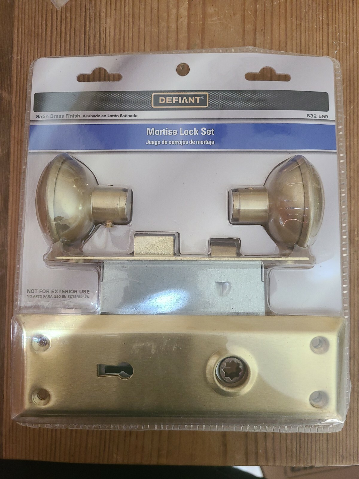 Defiant 2 In. Satin Brass Victorian Door Knob Mortise Lock Set 70422