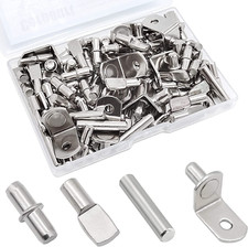 104Pcs Shelf Pins Kit 4 Styles Nickel Plated Shelf Support 5Mm  1/4Inch
