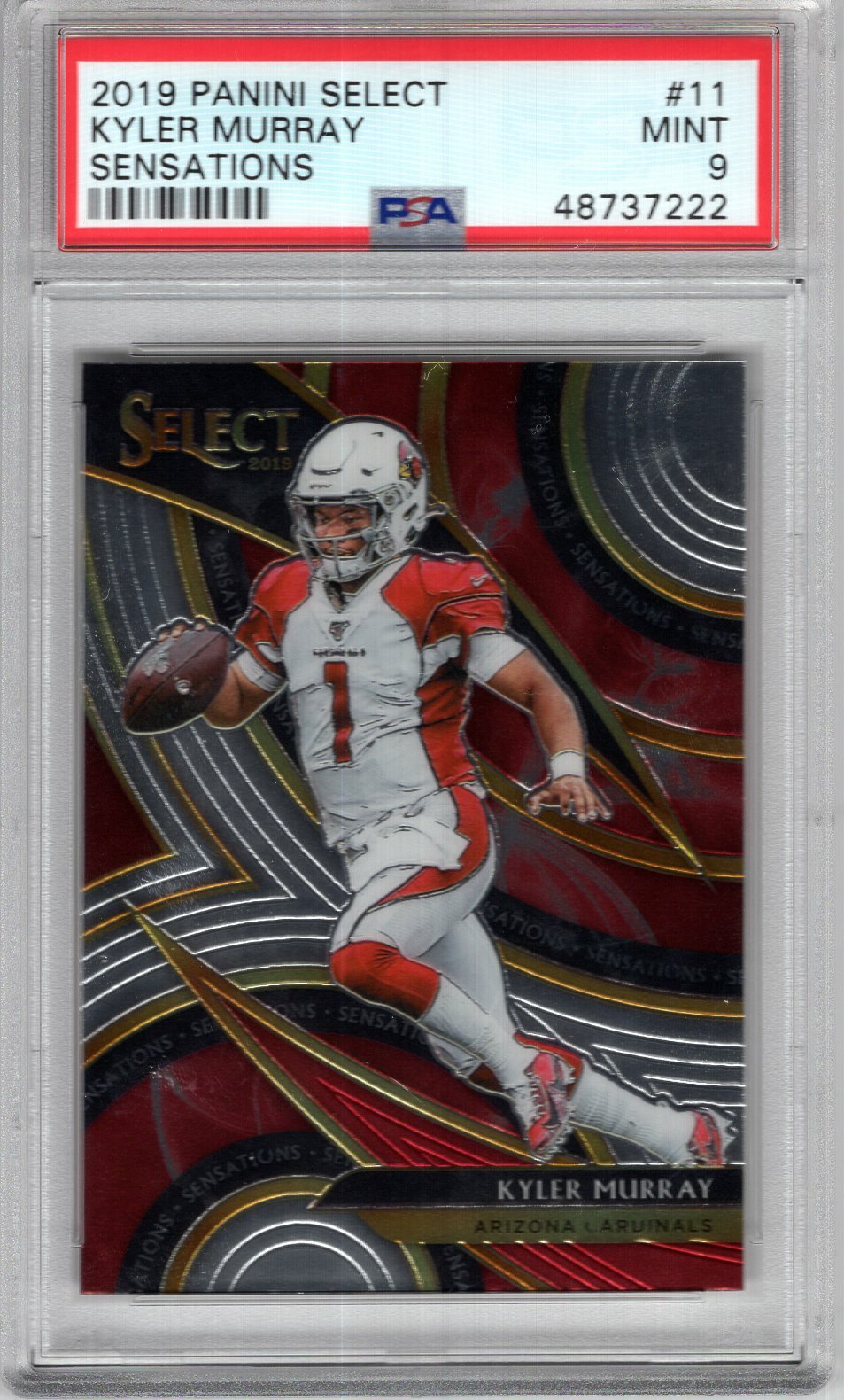 KYLER MURRAY 2019 PANINI SELECT SENSATIONS ROOKIE RC #11 PSA 9 MINT *CARDINALS*