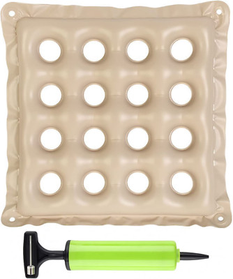 Inflatable Seat Cushions for Pressure Relief, Wheelchair Waffle Pads Cream 17X17