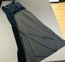 Vintage one shoulder Betsy & Adam by Jaselene black velvet evening gown M