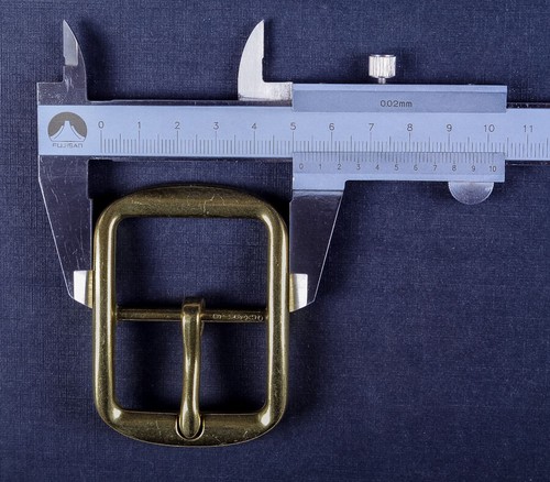 Heavy Brass Classic Center Bar Pin Belt Buckle for Leather Belt Fit 40mm Strap - Picture 9 of 10