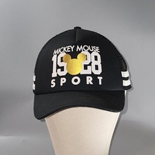 Disney Mickey Mouse 1928 SPORT Black  White Baseball Hat Trucker Cap Adjustable