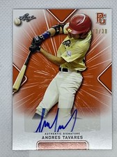2021 LEAF PERFECT GAME ORANGE ANDRES TAVARES PAPER RC AUTO # 23/30