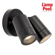 Image of Saxby 75437 Palin - Outdoor Garden IP44 Adjustable Wall Twin Light - Matt Black