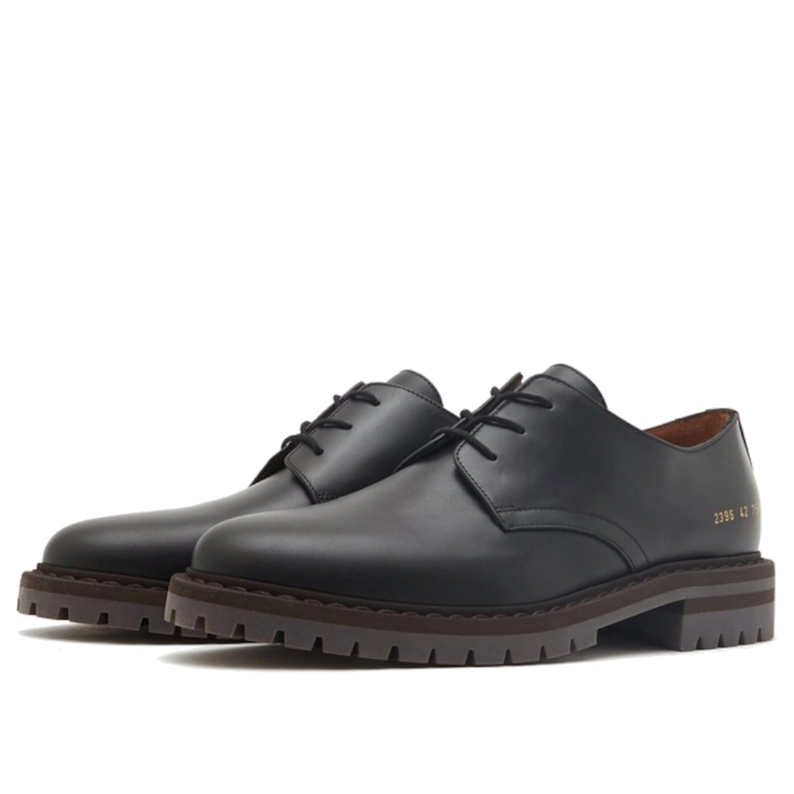 SAOLA Common Projects Officer's Derby suola a strappo in pelle nera 2396 7547 US 8 EU 41