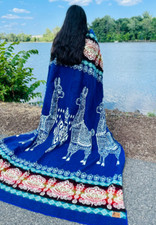 HANDCRAFTED ALPACA WOOL BLANKET Alpaca Herd II FREE SHIPPING FROM USA