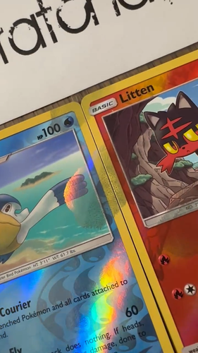 ERROR Misprint - Pokemon PELIPPER & LITTEN - Finger Prints on Foil Joining - Video 1 of 1