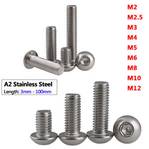 Socket Button Head Screws Allen Bolts Screw M3 M4 M5 M6 M8 M10 Stainless Steel