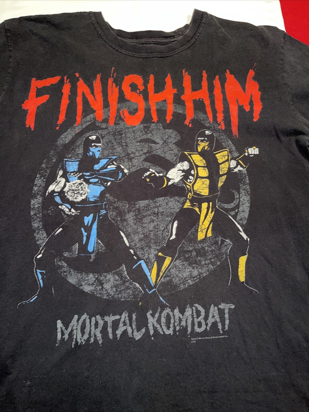 Mortal Kombat Large T Shirt Klassic Subzero Scorpion Finish Him Warner Bros Mens