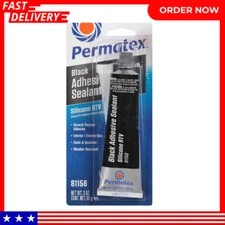 Permatex 81158 Black Silicone Adhesive Sealant, 3 oz. Tube, Pack of 1