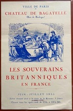 Affiche Exposition Der Britischen Souver&auml;ne In Frankreich Chateau Bagatelle 1935