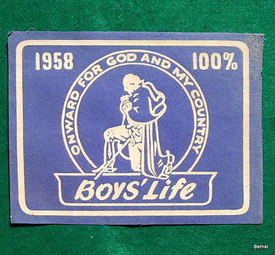 8 1/4 x 11" 1957-100% BOYS' LIFE VINTAGE BOY SCOUT FELT