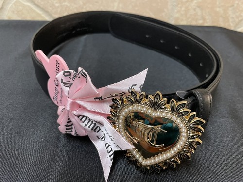 Juicy Couture Gürtel mit Herzschnalle schwarz Damen Gr. S/M NEU
