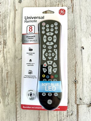 GE Universal Remote Control 8 Device Replacement TV DVD Streaming 80083 LED NEW
