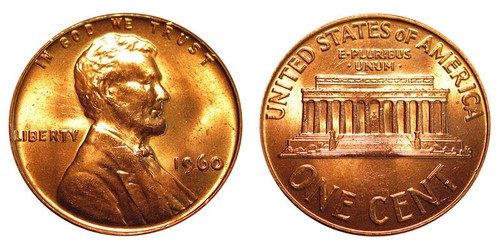 1960 P Lincoln Memorial Small Date - 1 coin - from BU cent roll - Picture 5 of 5