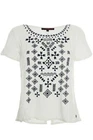 Tom Tailor Blouse T Shirt Tunic Women Short Sleeve White Round Neck