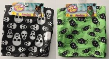 2 M/L SKULLS  SPIDERS HALLOWEEN BANDANAS Dog Rubies Costume Medium Large Black