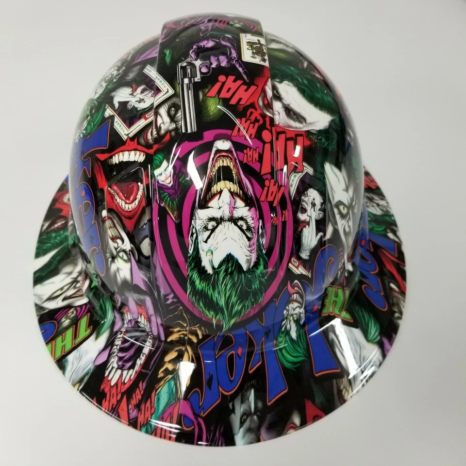 NEW FULL BRIM Hard Hat custom hydro dipped in THE JOKER HAHA FULL COLOR SICK NEW - Image 4 of 4