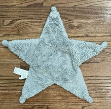 Cloud Island Fluffy Gray Star Shaped Security Blanket Baby Lovey Gray Stripe