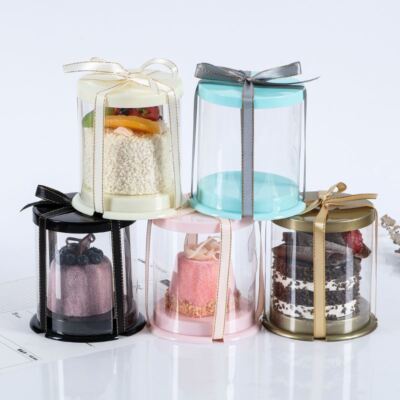 Premium Mini Transparent Kuchenbox - Hutschachtel Bento Cupcake Geschenk Display Muffin