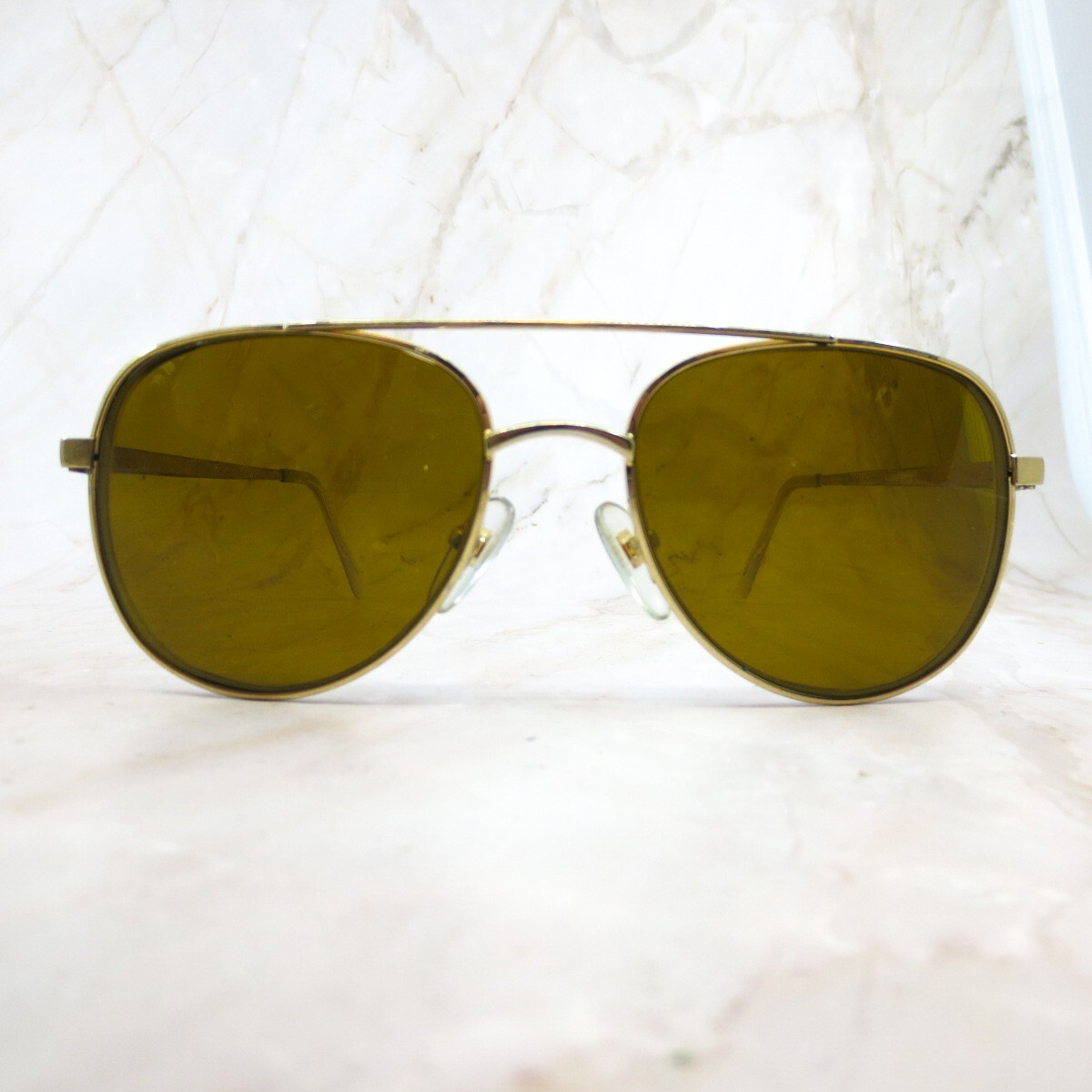 Aosafety Eyeglasses Frame Z87 505 Unisex Gold Metal Full Rim