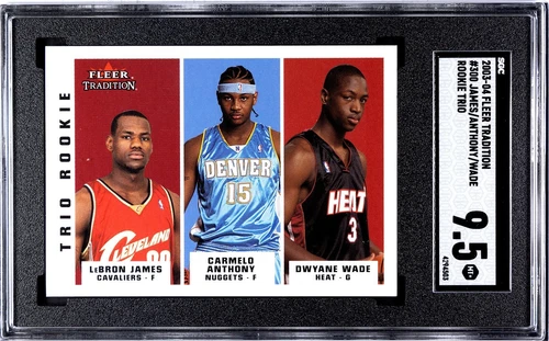 LeBron James/C. Anthony/D. Wade 2003-04 Fleer Tradition RC Card #300 - SGC 9.5