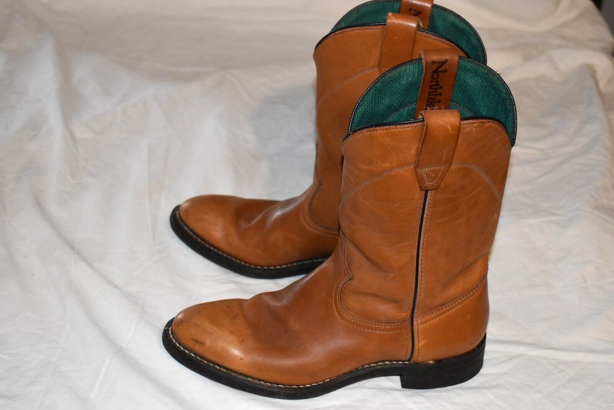 Vintage Vulcan Dark Brown Leather Cowboy Boots 10M CF8234 Jama Old West Dark Brown Leather Kids Cowboy Boots J  main image 3