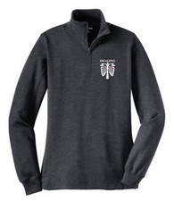 Ladies 1/4 Zip Fleece Embroidered Front  Skull Printed Back 