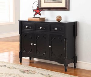 King S Brand Wood Console Sideboard Table With Drawers And Storage