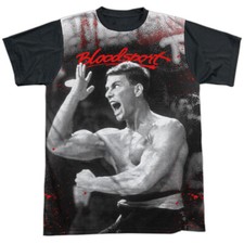 Bloodsport Intense Adult Halloween Costume T Shirt Black Back , S-3XL