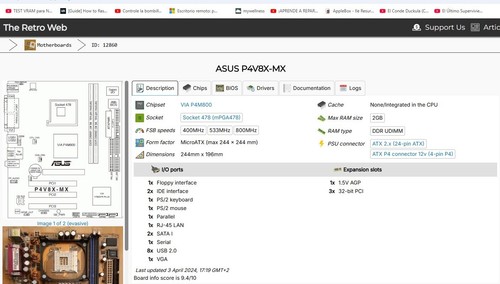 PLACA BASE ASUS P4V8X-MX GREEN + CPU - Imagen 6 de 6