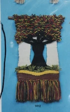 Vintage 1970 s Artcraft Concepts Yarn Fiber Art Kit Woven Tree 11 by 23