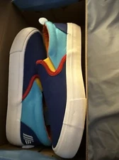 NEW IN BOX 2023 Aldi Gear Slip Ons Canvas Colorful Blue Shoes  Size 8