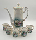 Rs Prussia Icicle Mold Water Lilies Chocolate Pot Set With 5 Cups
