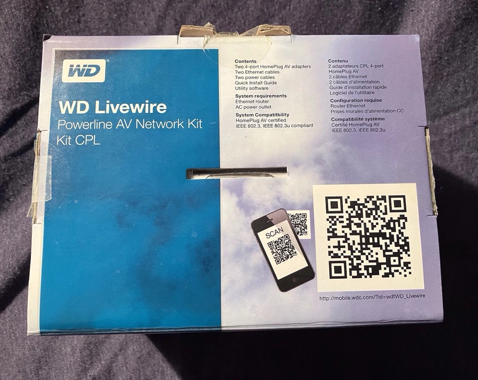 Internet Extension WD Livewire Powerline AV Network Kit open box FREE SHIPPING - Image 3 of 4