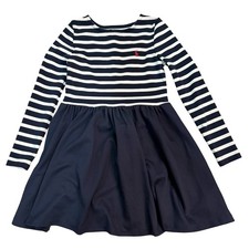 Polo Ralph Lauren Dress Navy White Striped Long Sleeve Girls Size 7