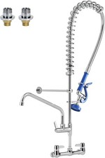 Commercial Faucet with Sprayer Wall Mount Pre Rinse
