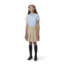 French Toast Girls' Adjustable Waist Pleated-Front Two-Tab Scooter 7 Khaki