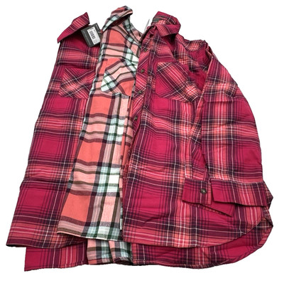(3) EDDIE BAUER EXPEDITION 2.0 FLANNEL CLASSIC FIT SHIRTS WOMENS L (2) THE SAME