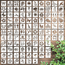 100 Pcs Small Stencils for Painting, 2 x 2 Inch Reusable Mini Stencils