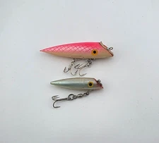 (2) Vintage Luhr-Jensen J-Plug 4" & 2 3/4" Trolling Fishing Lures Lot of 2